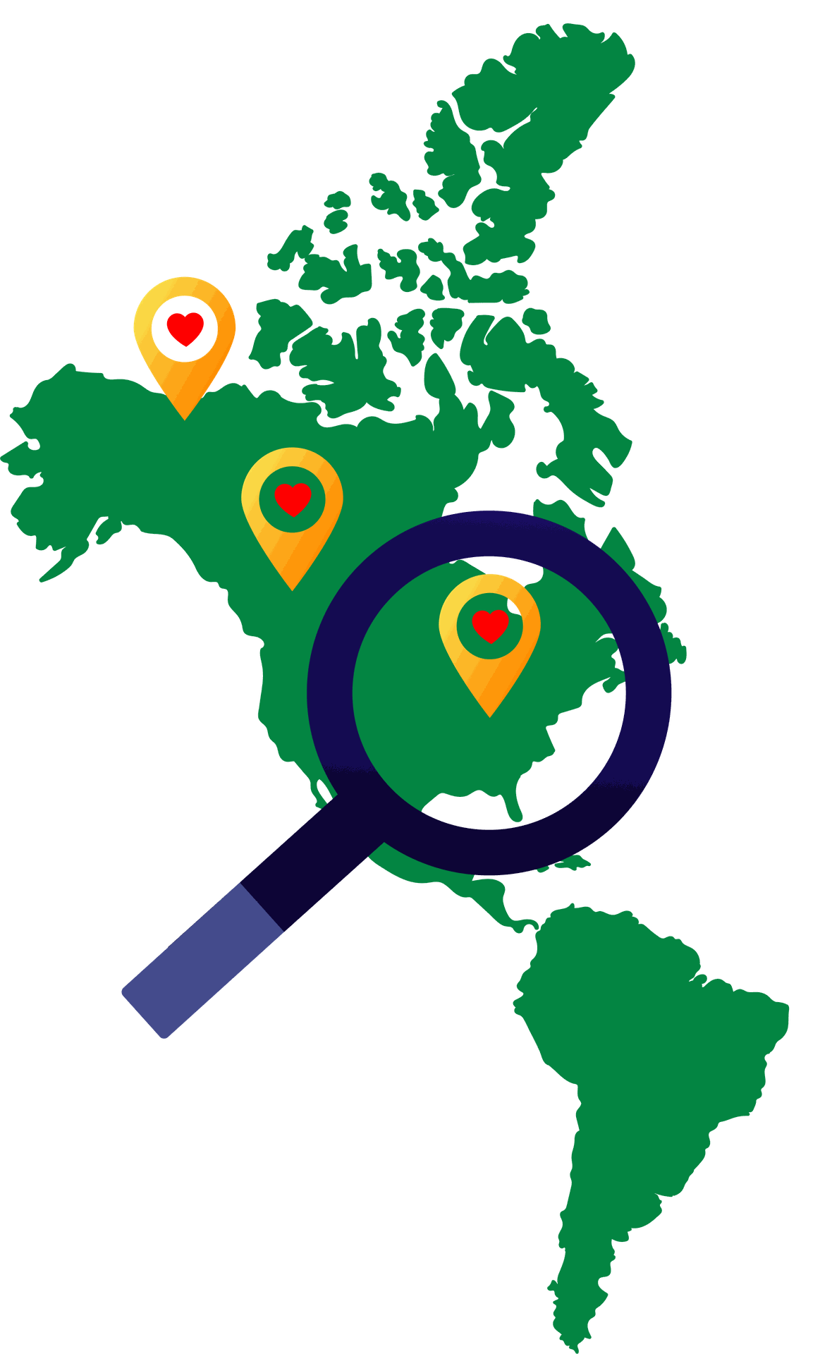Sales territory map illustration showing geographic distribution and coverage areas
