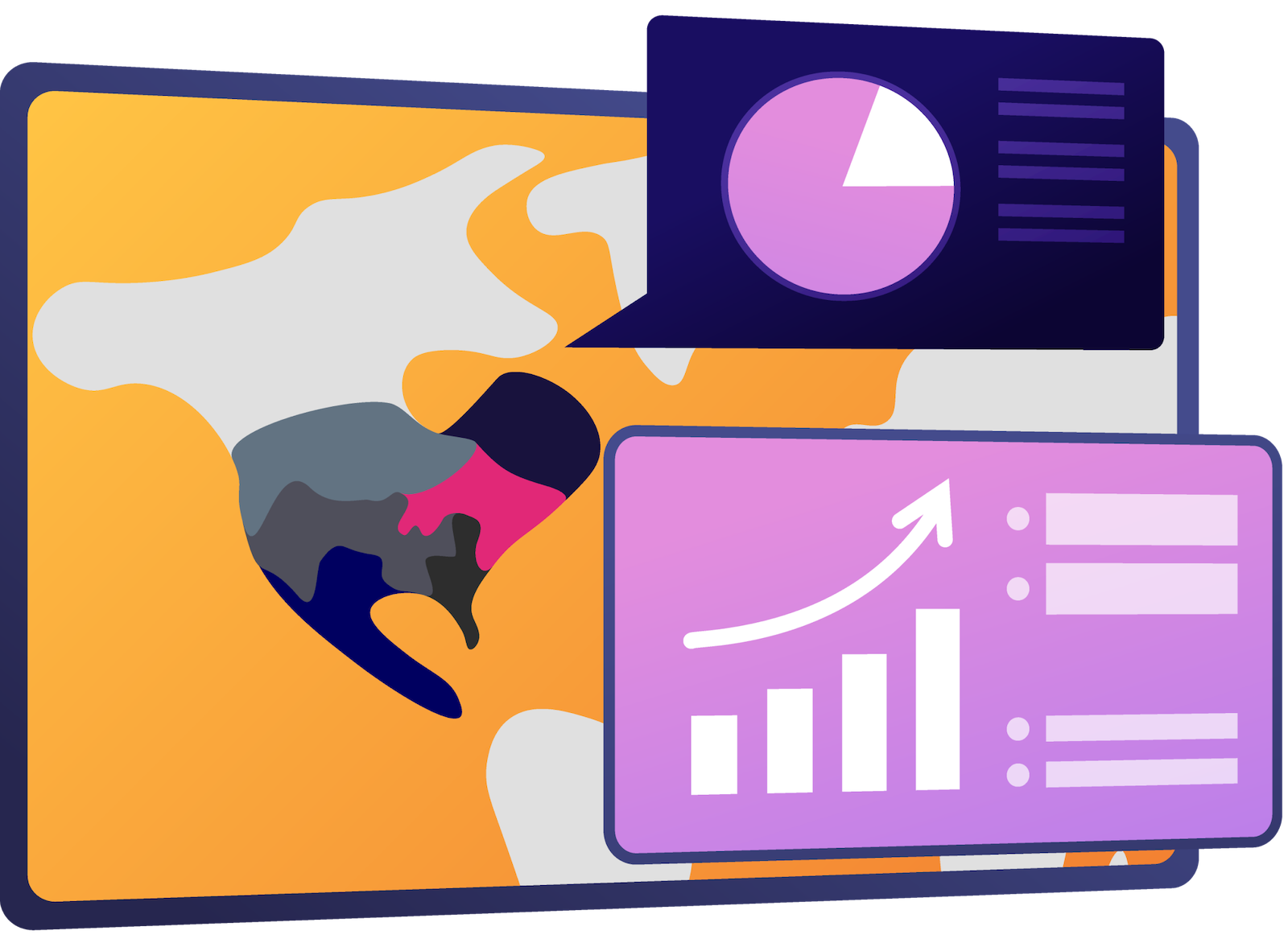 Territory division strategy illustration showing account distribution and sales rep assignment methodology
