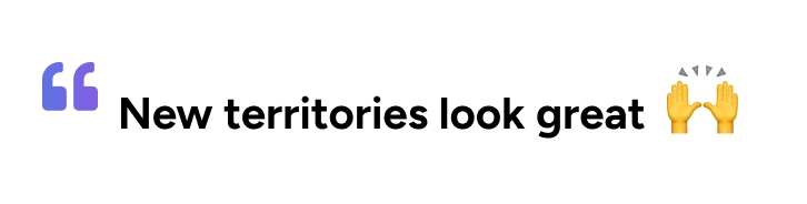 Success indicator showing completed territory optimization with positive results
