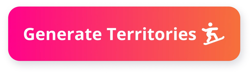 Create Territories button - the single click that generates complete, balanced territory assignments