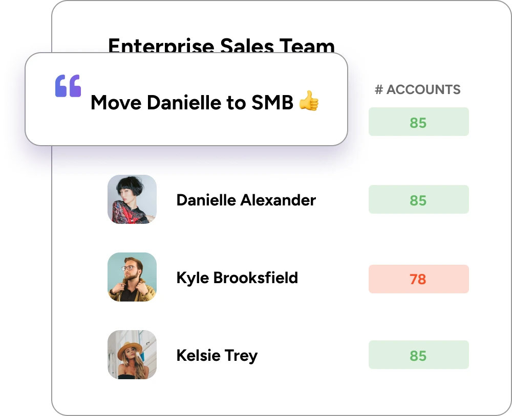 Visulization of sales leader requesting changes to the territory segments on BoogieBoard's territory planning platform